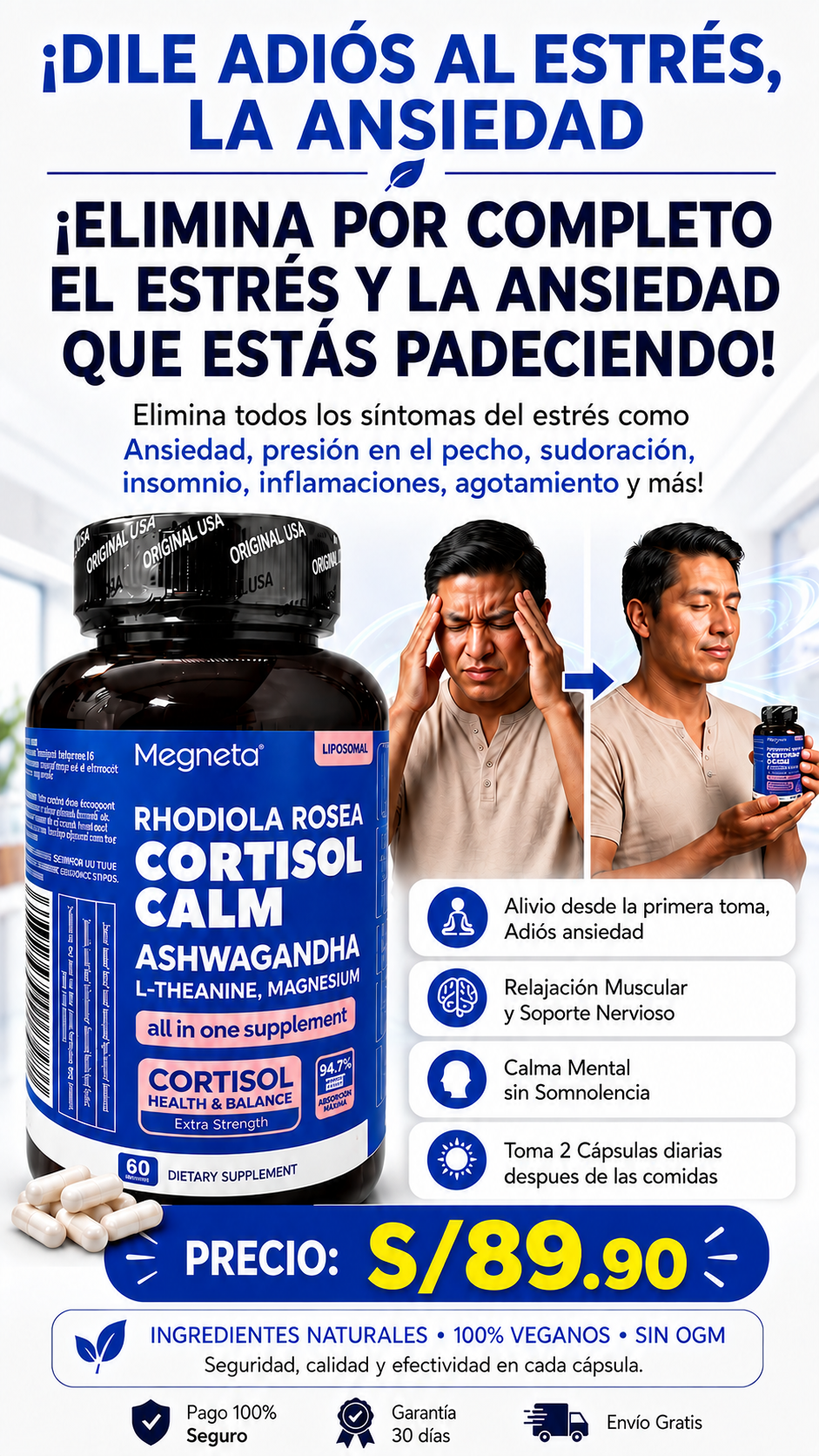 Nuevo Cortisol Calm®: Recupera tu paz mental y elimina el estrés en 15 días
