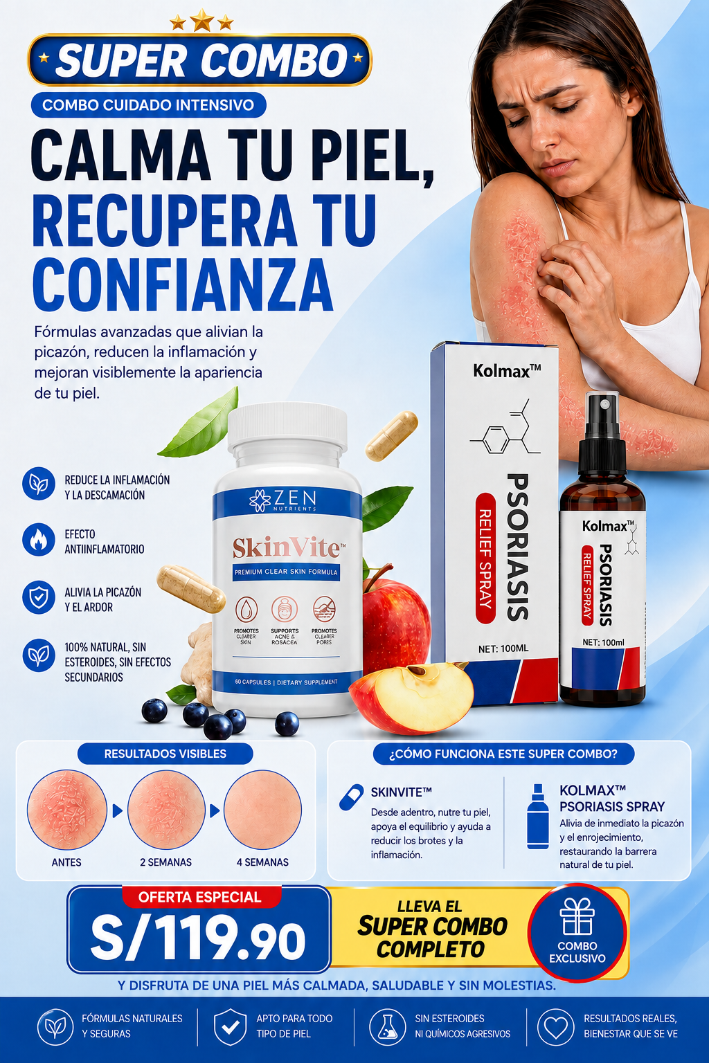 Nuevo Pack Skinvite® y Kolmax®: Recupera una piel perfecta y libre de psoriasis