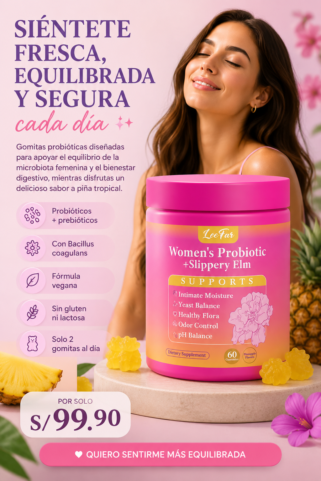 Nuevas gomitas probióticas para mujeres Leefar®: ¡Recupera tu frescura, equilibrio y confianza íntima en solo 2 semanas!