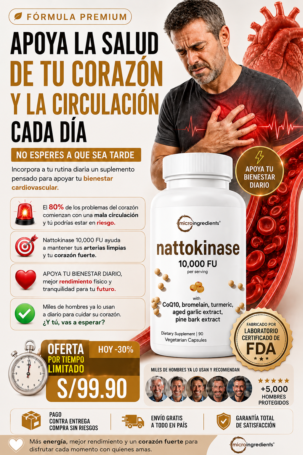 Nueva Nattokinase®: ¡Limpia tus arterias y normaliza tu presión arterial en solo 3 semanas!