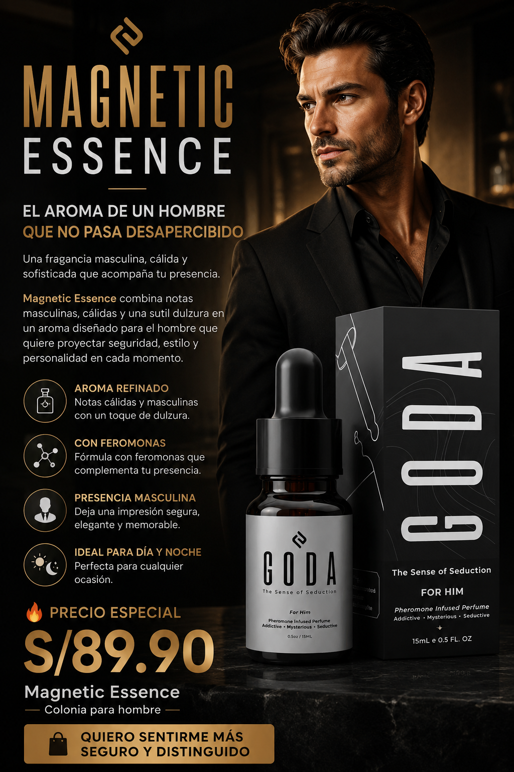 GODA for HIM®: La colonia con feromonas que despierta el deseo y la pasión
