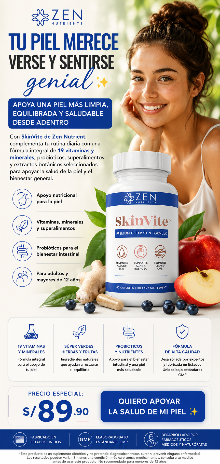 SkinVite®: Las vitaminas naturales para reducir brotes y lograr una tez impecable