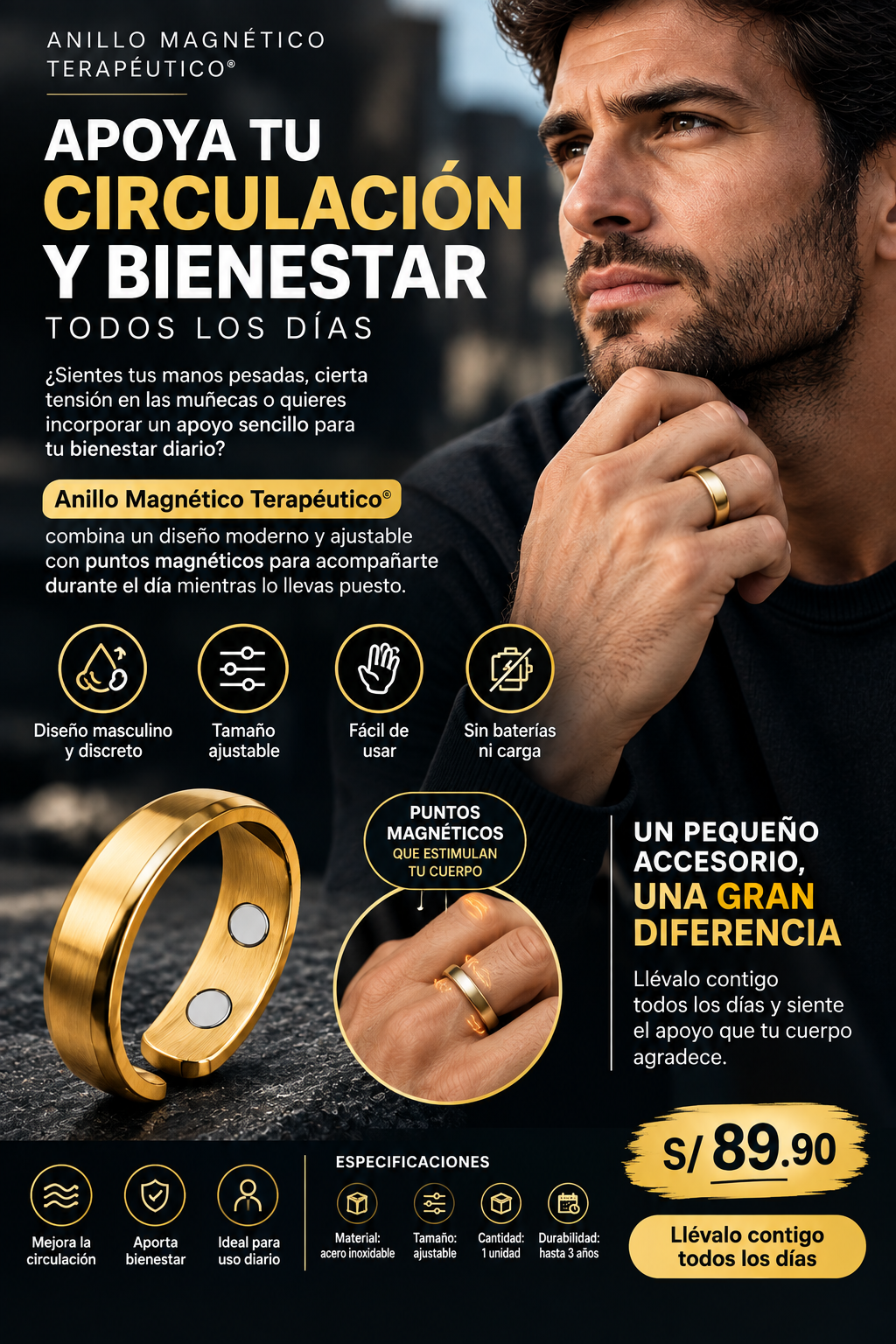 Anillo Magnético®: Mejora la circulación y revitaliza la energía masculina